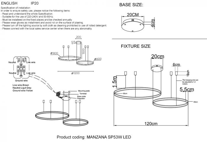 Crystal LuxMANZANA SP53W LED  BLACK