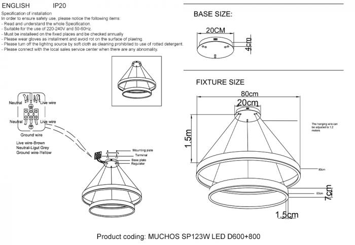 Crystal LuxMUCHOS SP123W LED D600+800 GOLD