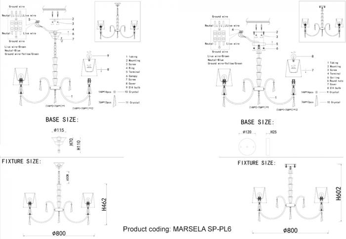 Crystal LuxMARSELA SP-PL6 NICKEL