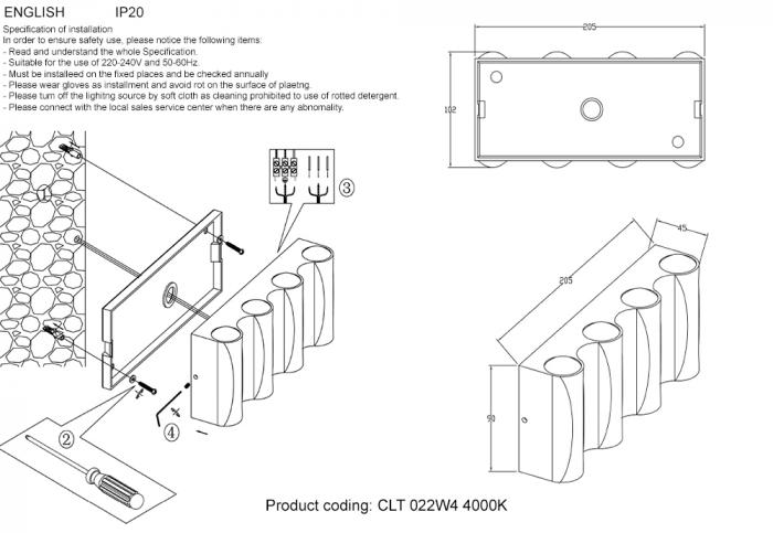 Crystal LuxCLT 022W4 WH-GO 4000K