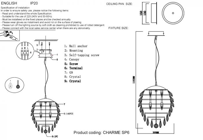 Crystal LuxCHARME SP6 CHROME/TRANSPARENT
